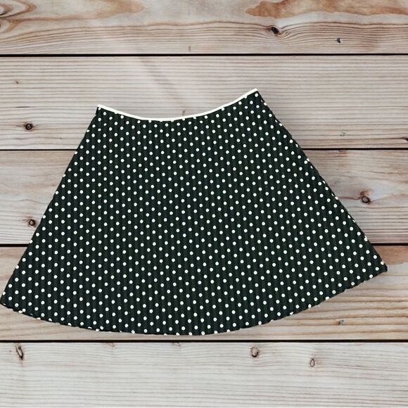 MSSP Max Studio Specialty Product Black Polka Dot Strip Skirt - Picture 1 of 10